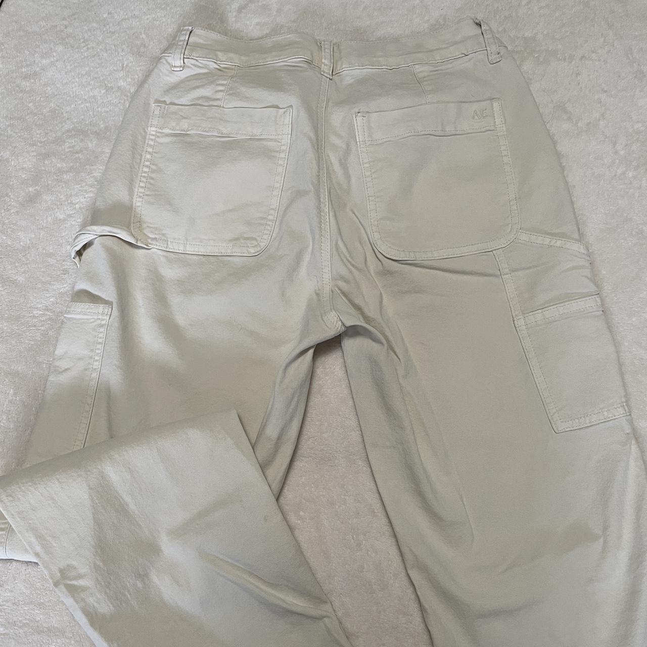 American Eagle Cream Color Cargo Pants Size 2 Depop