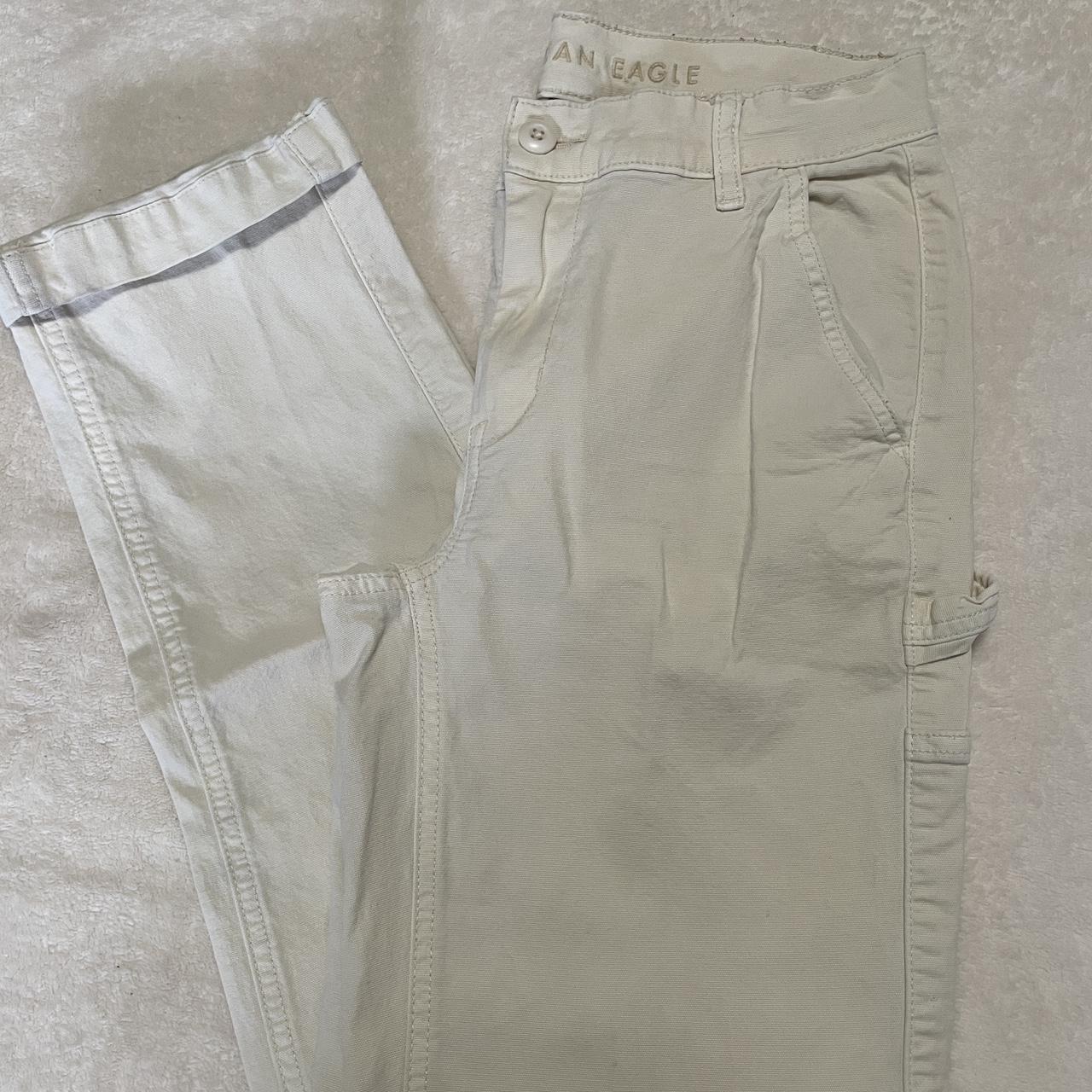 American Eagle Cream Color Cargo Pants Size 2 Depop