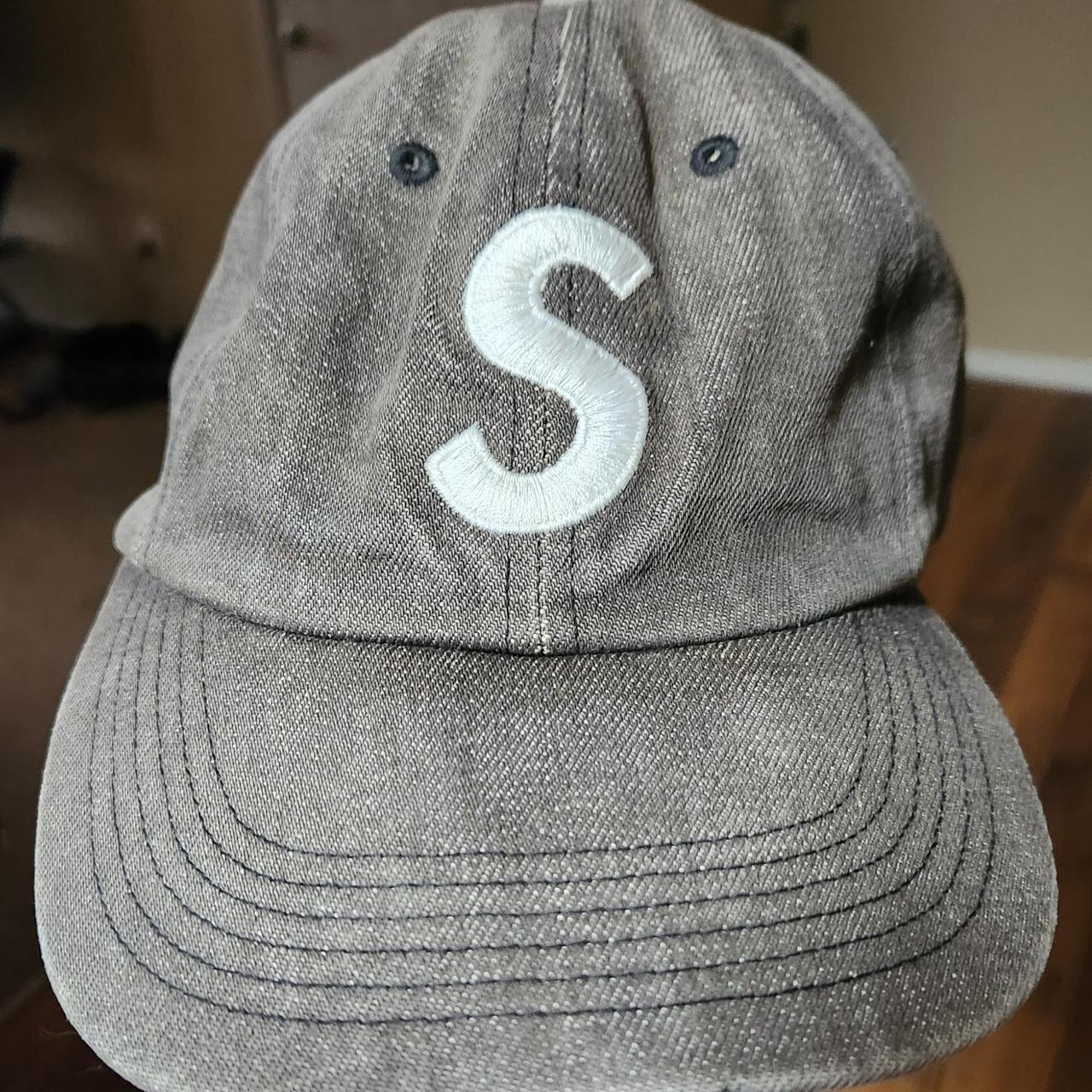 Supreme S Logo 6 Panel Hat in Black Denim Size:... - Depop