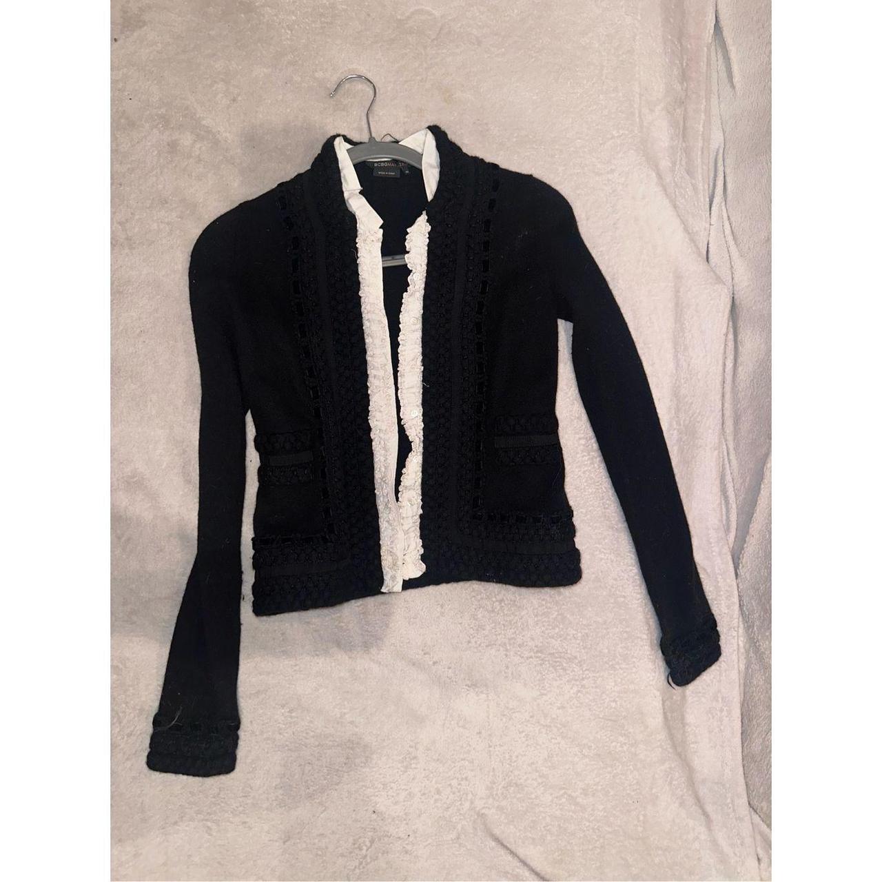 BCBG MAXAZRIA size XS women s jacket black and white Depop