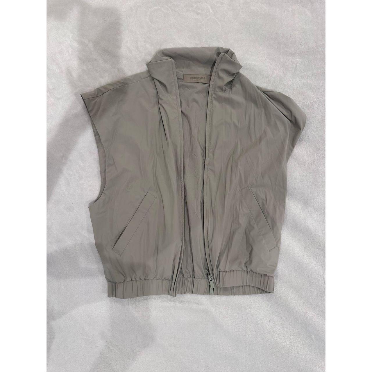 Fear of god essentials grey hot sleeveless jacket