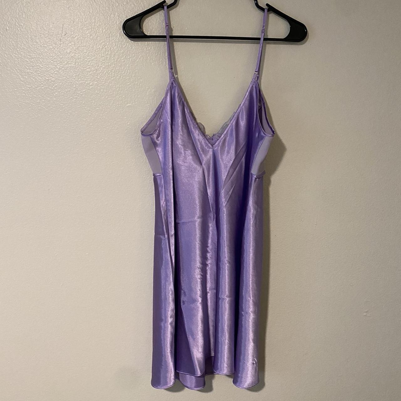 Lilac slip dress made out of soft silk material.... - Depop