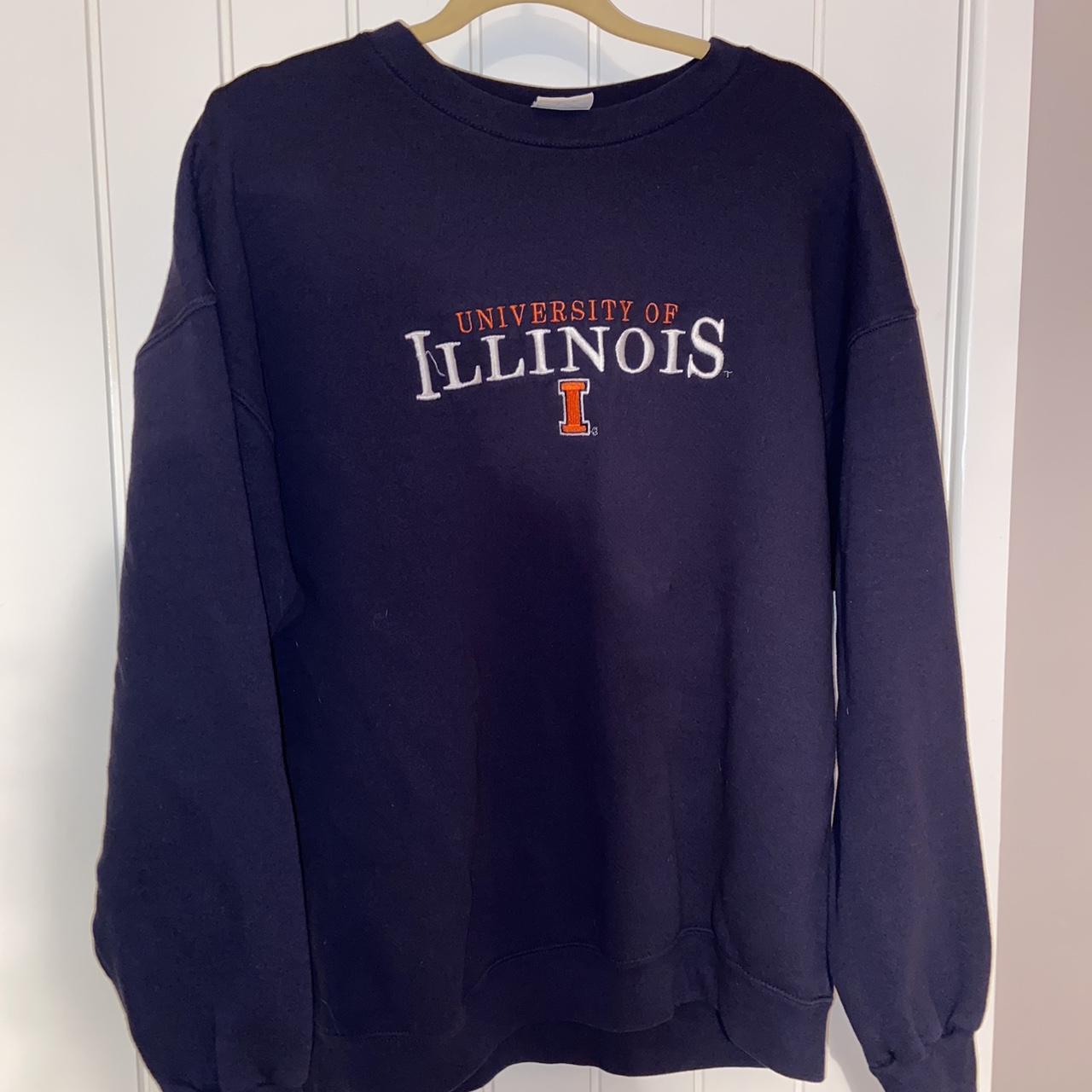 University Of Illinois Sweatshirt Embroidered Logo Xl Depop