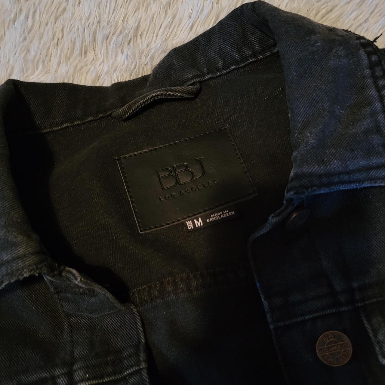 BBJ Los Angeles distressed button up collared denim… - Depop