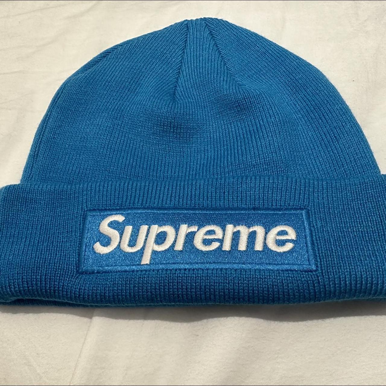 Supreme New Era Box Logo Beanie (FW18) Bright Royal... - Depop