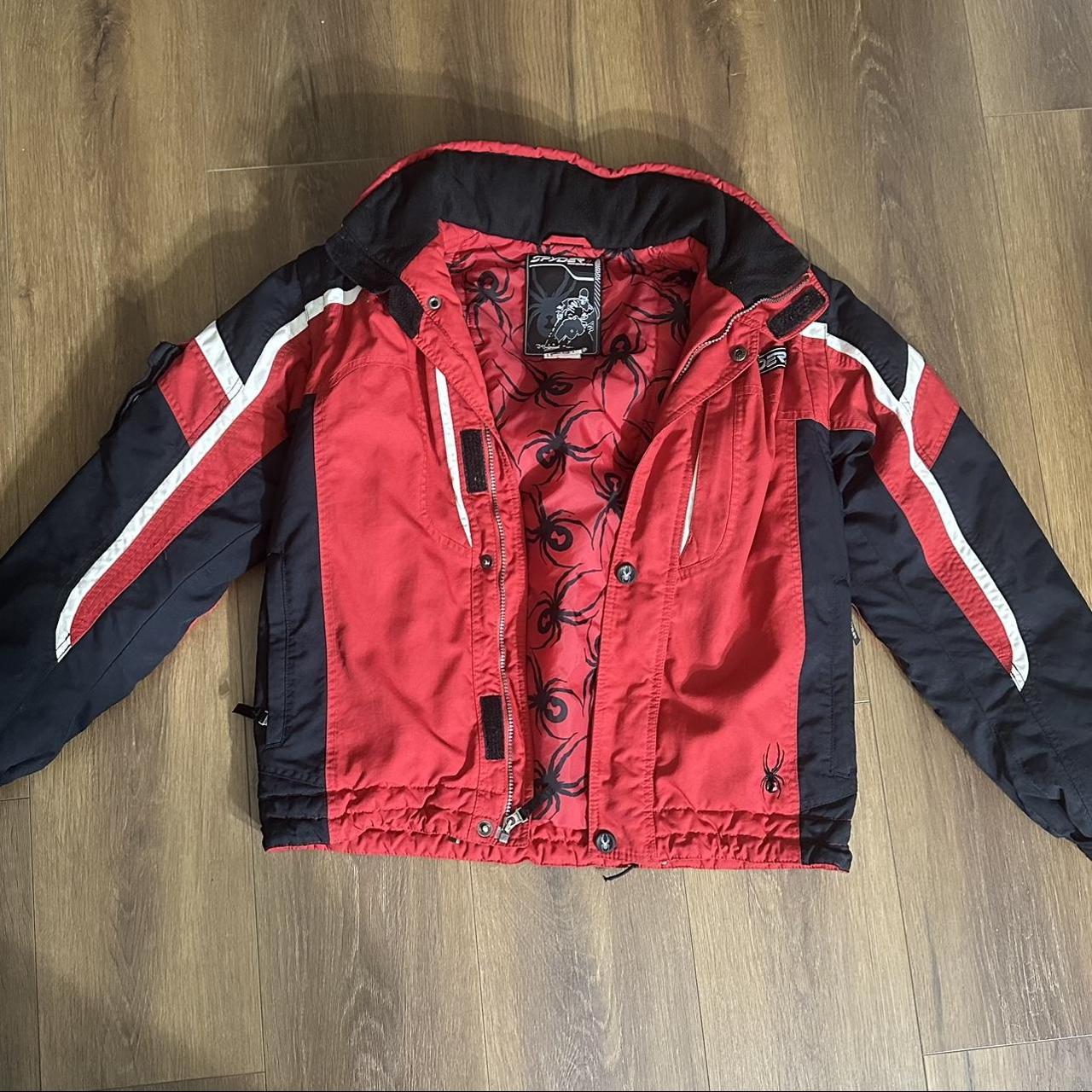 Spyder red and hot sale black ski jacket