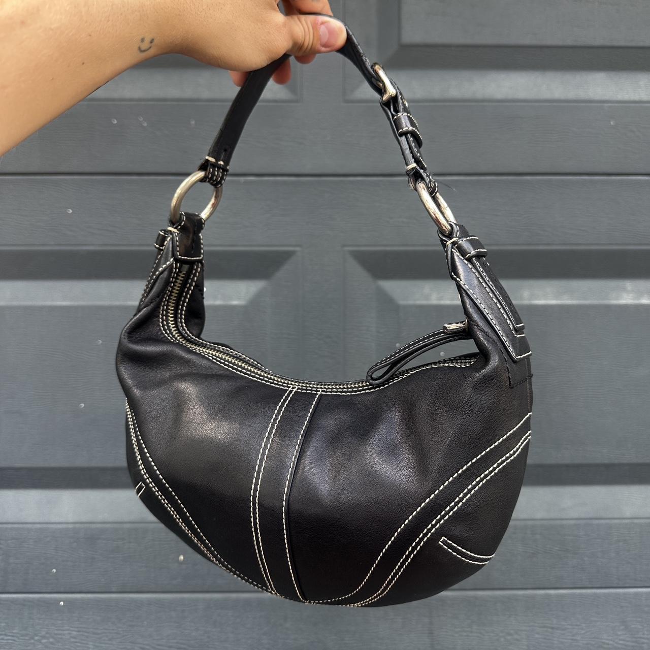 Coach black leather hobo hotsell