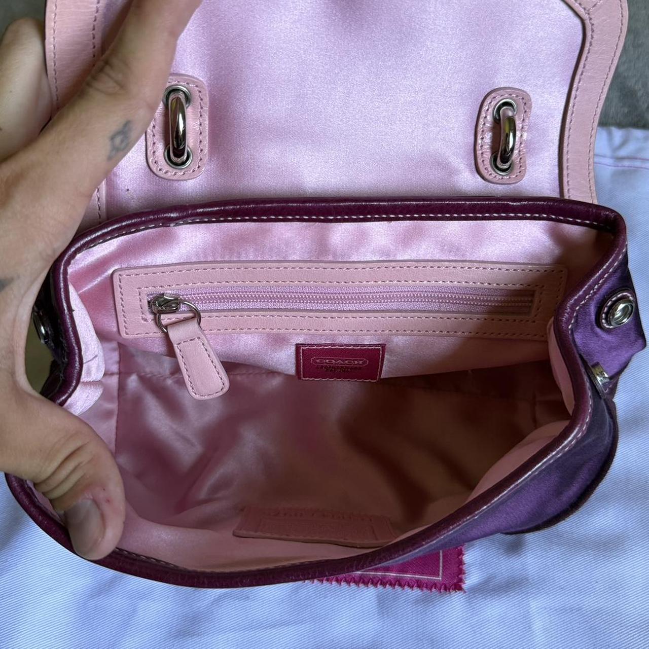 Vintage Y2k Coach Purple Satin Suede Soho Rhinestone | Depop