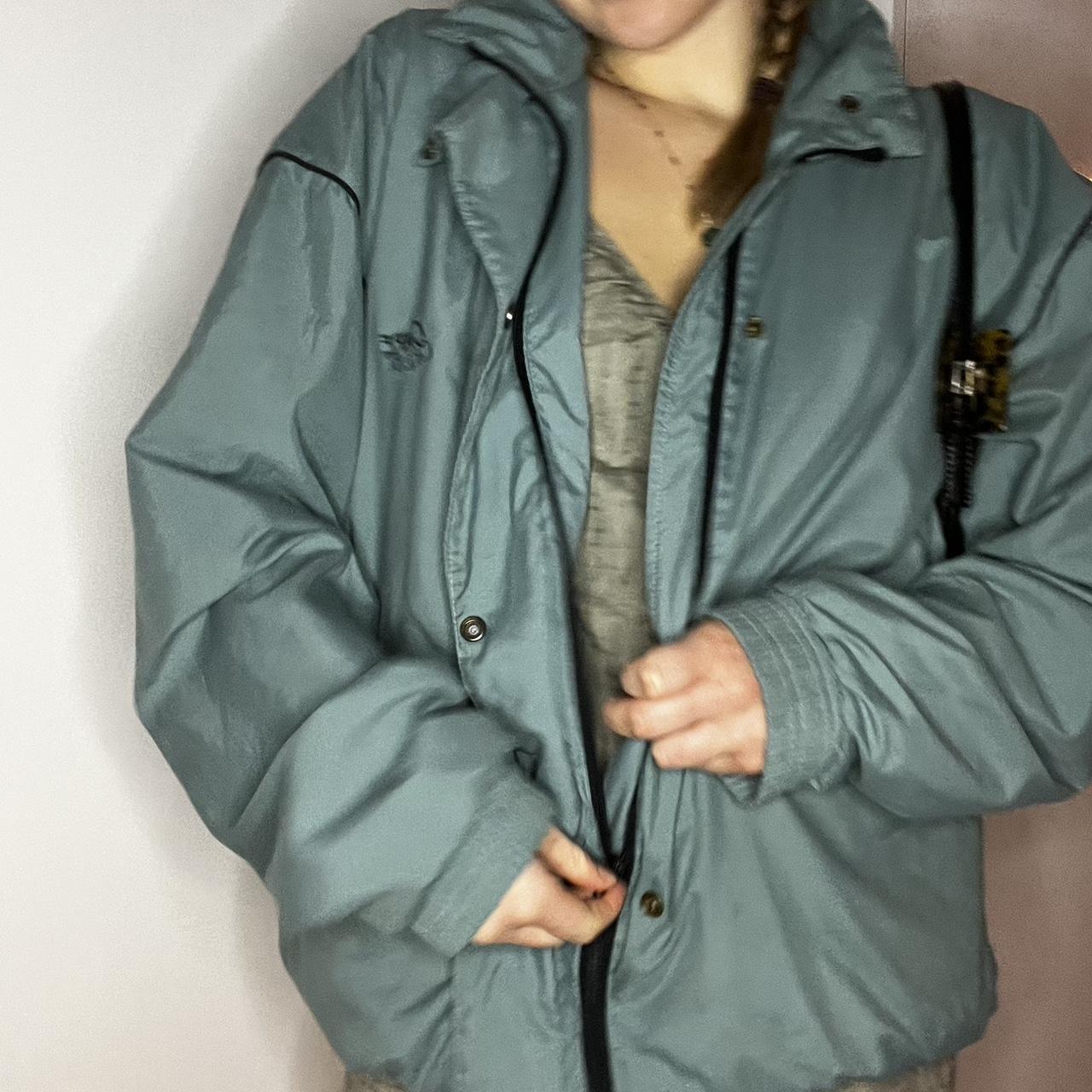 Women's Blue and Green Jacket Depop