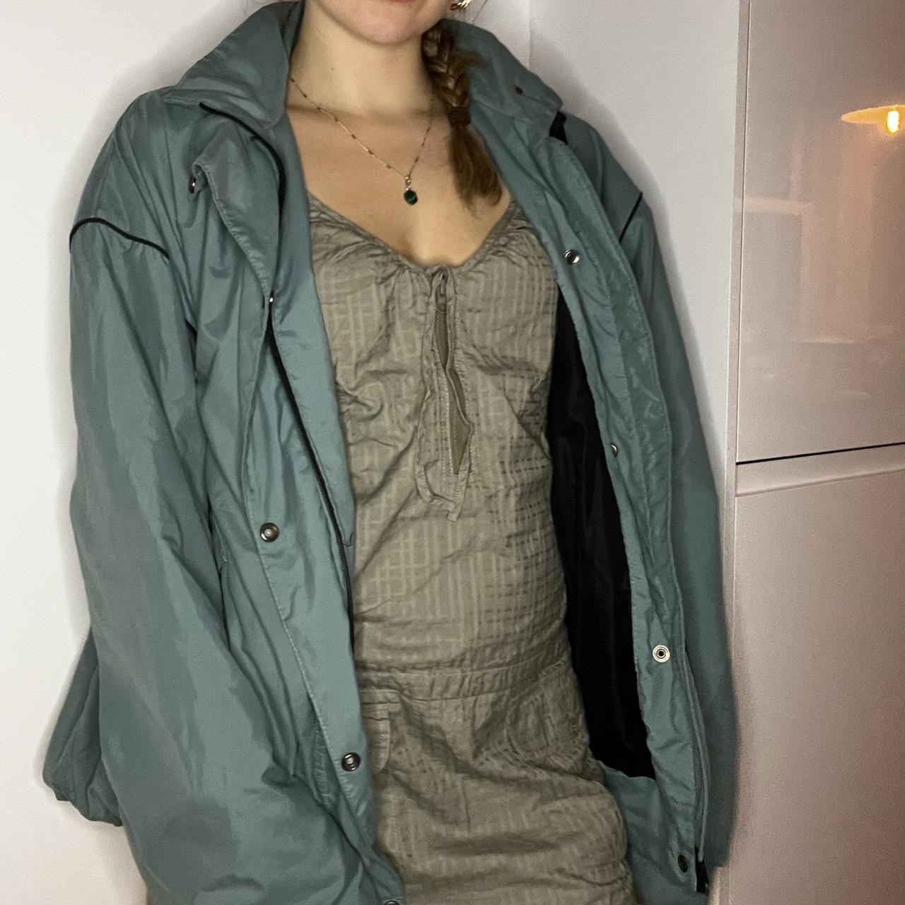 Women's Blue and Green Jacket Depop