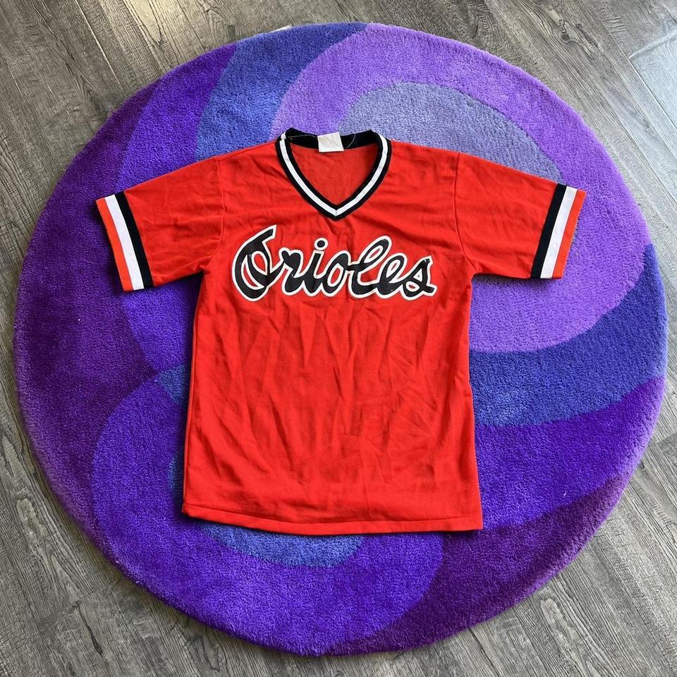 Vintage Baltimore Orioles Jersey Shirt 80s Sand Knit - Depop