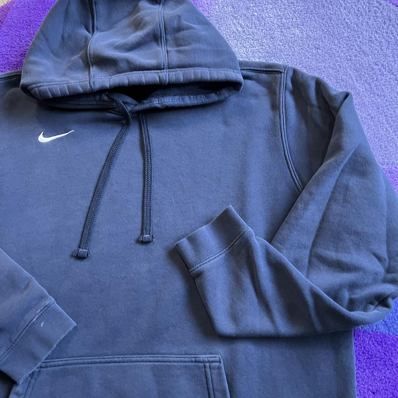 Navy blue Nike hoodie Tagged L. Measures 27.5”... - Depop