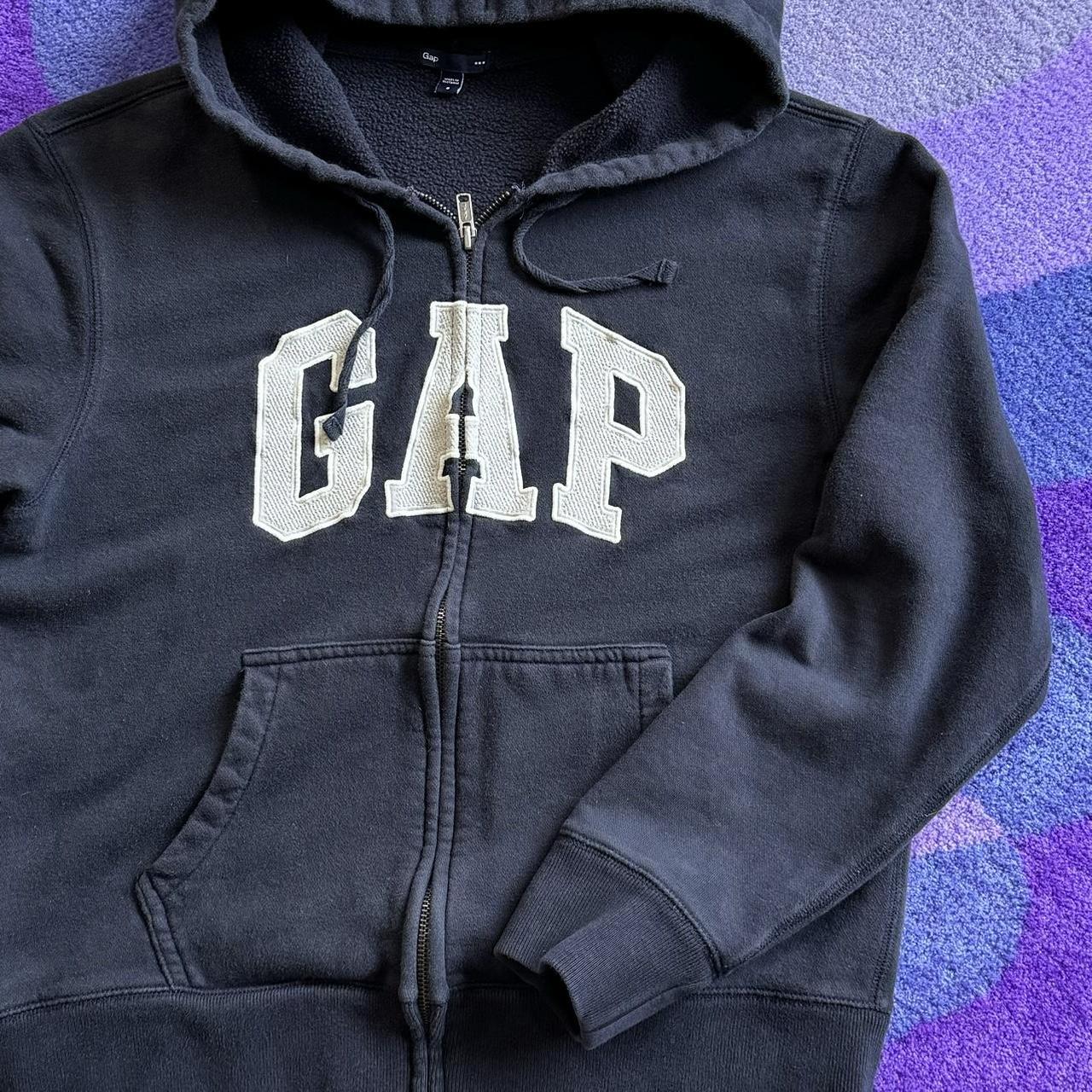 GAP navy blue zip up hoodie jacket Tagged S.... - Depop