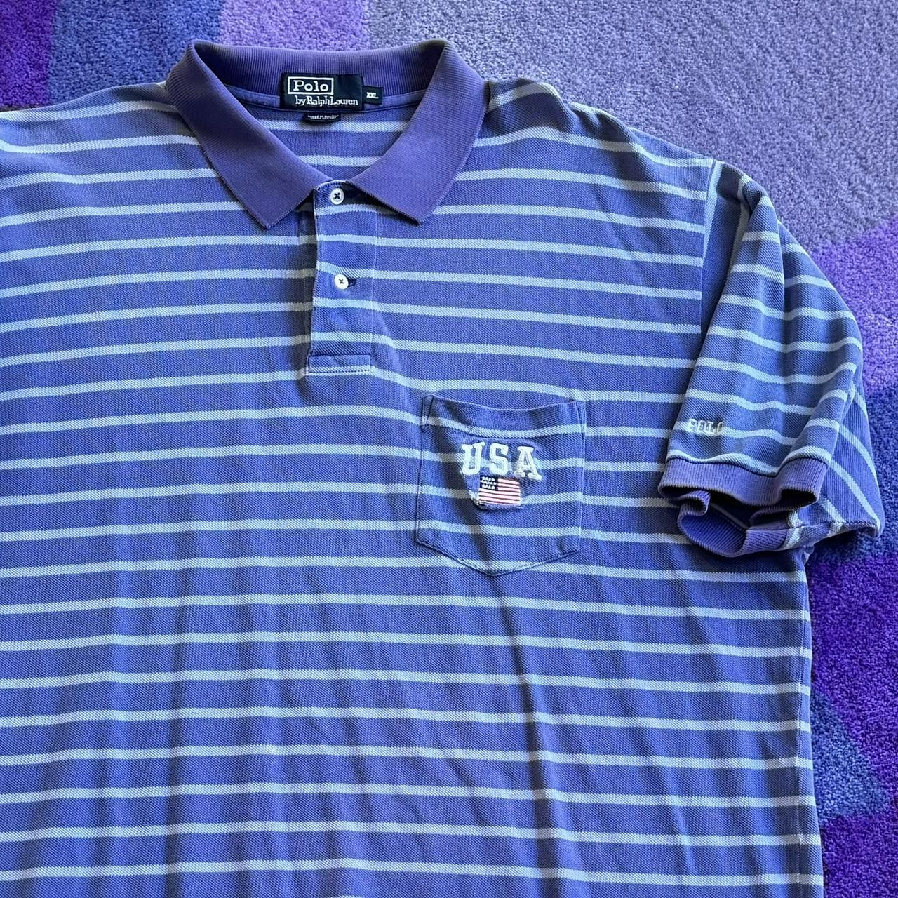 Vintage Polo Ralph Lauren striped shirt Tagged XXL.... - Depop