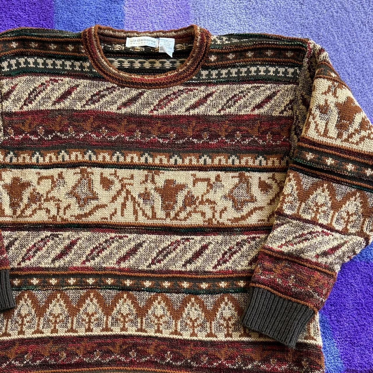 Vintage Liz Claiborne abstract sweater Tagged M.... - Depop