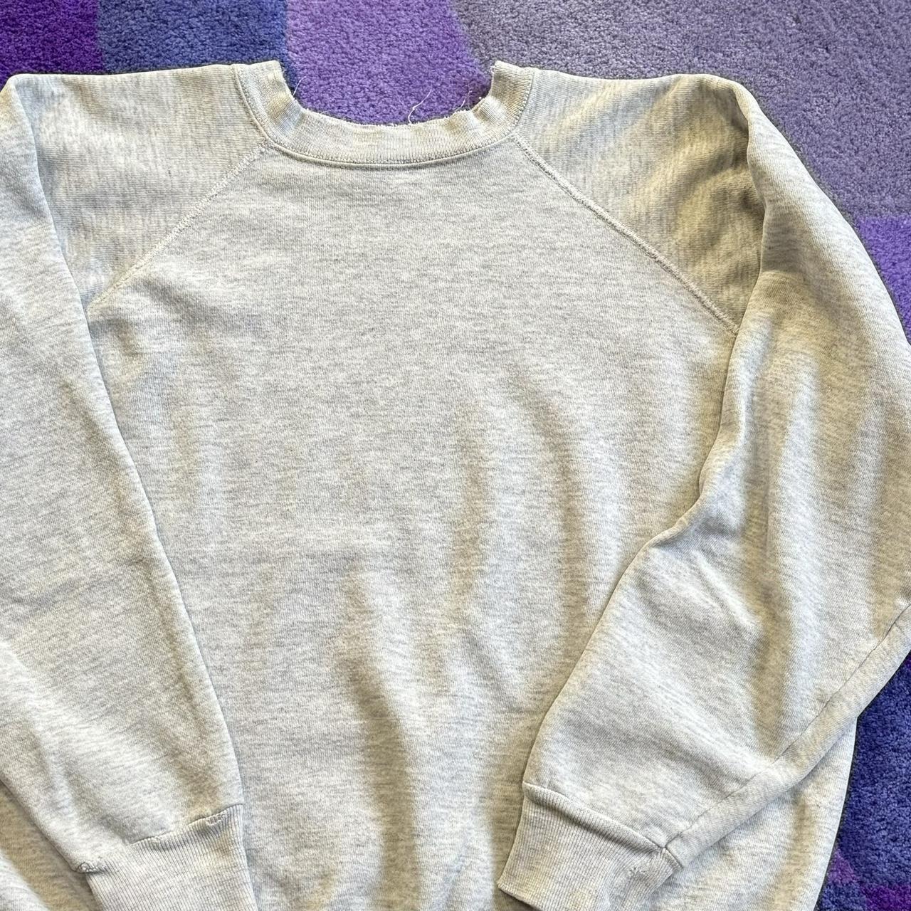 Vintage 80s grey crewneck sweatshirt Fits boxy M.... - Depop