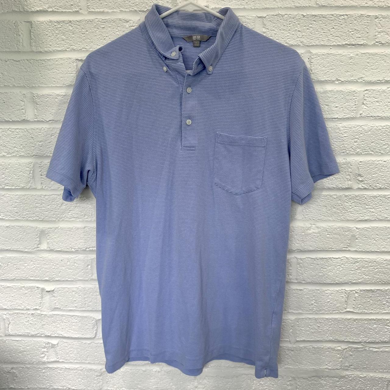 Uniqlo blue polo shirt size L. in excellent... - Depop