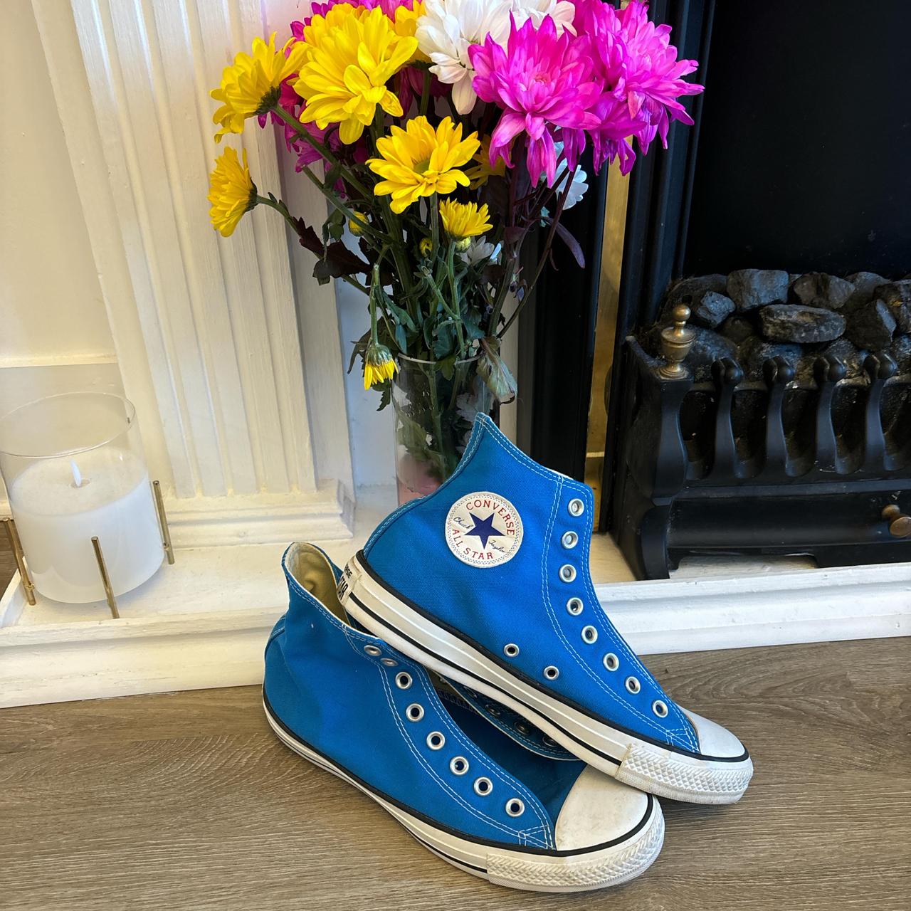 Blue converse high tops womens on sale