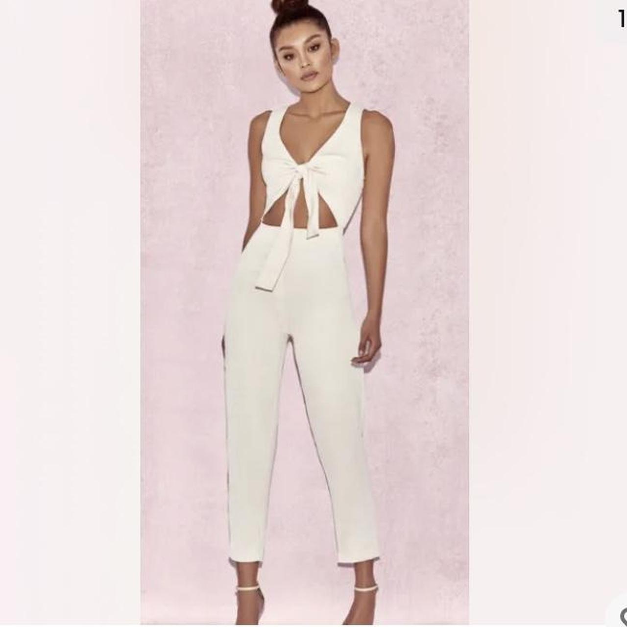 House of CB cream Goya Jumpsuit Size xs worn once... Depop