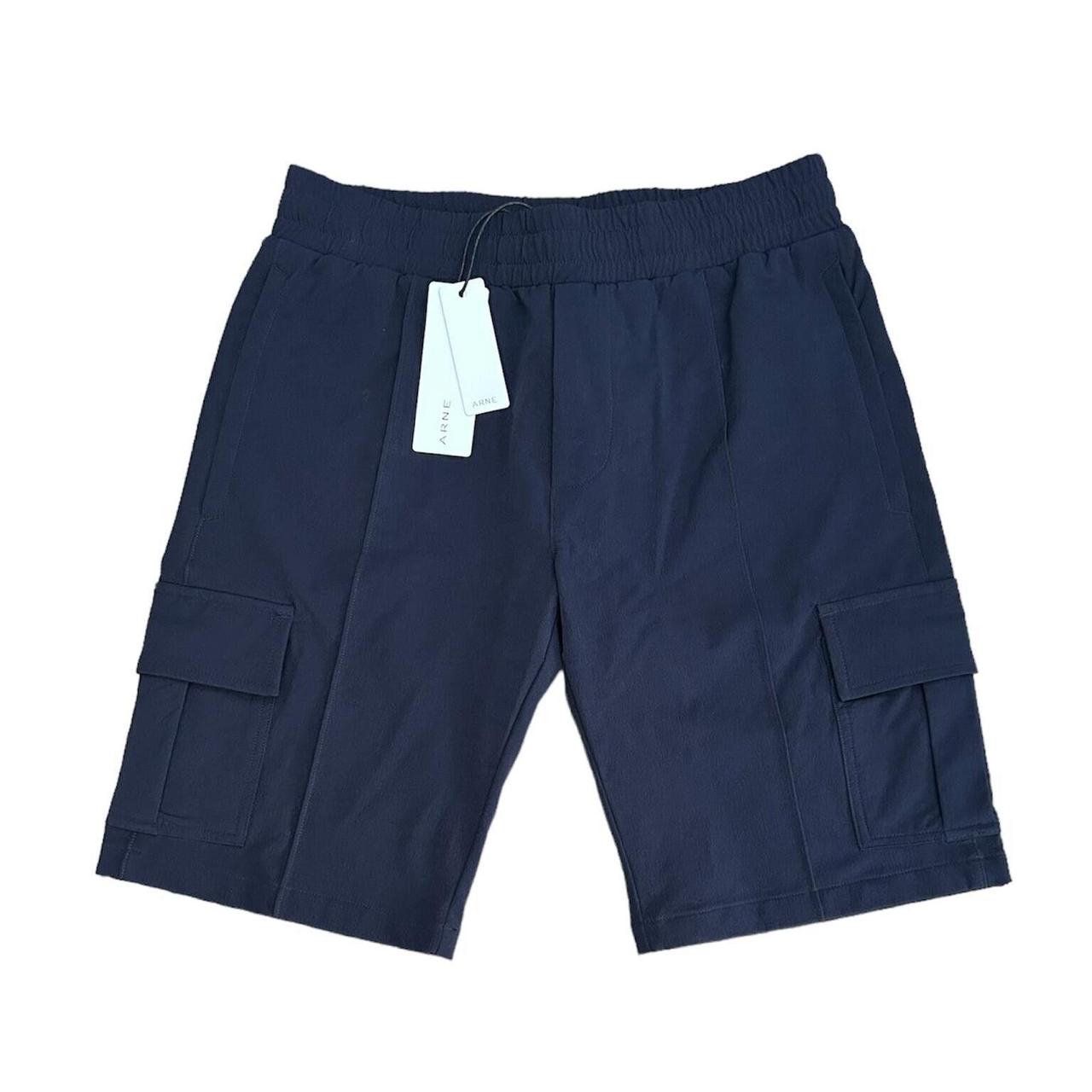 New Mens Arne Navy Utility Cargo Shorts Slim Fit,... Depop