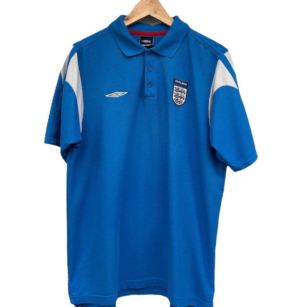 Vintage Umbro England Football Polo Shirt Top Button | Depop