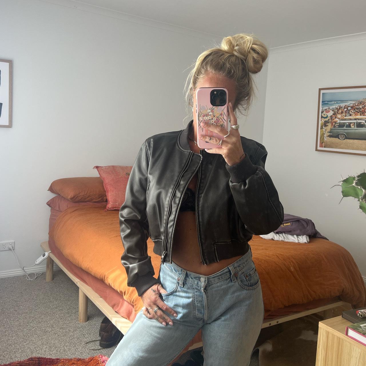 FAUX LEATHER BOMBER JACKET Zara ジャケット・アウター