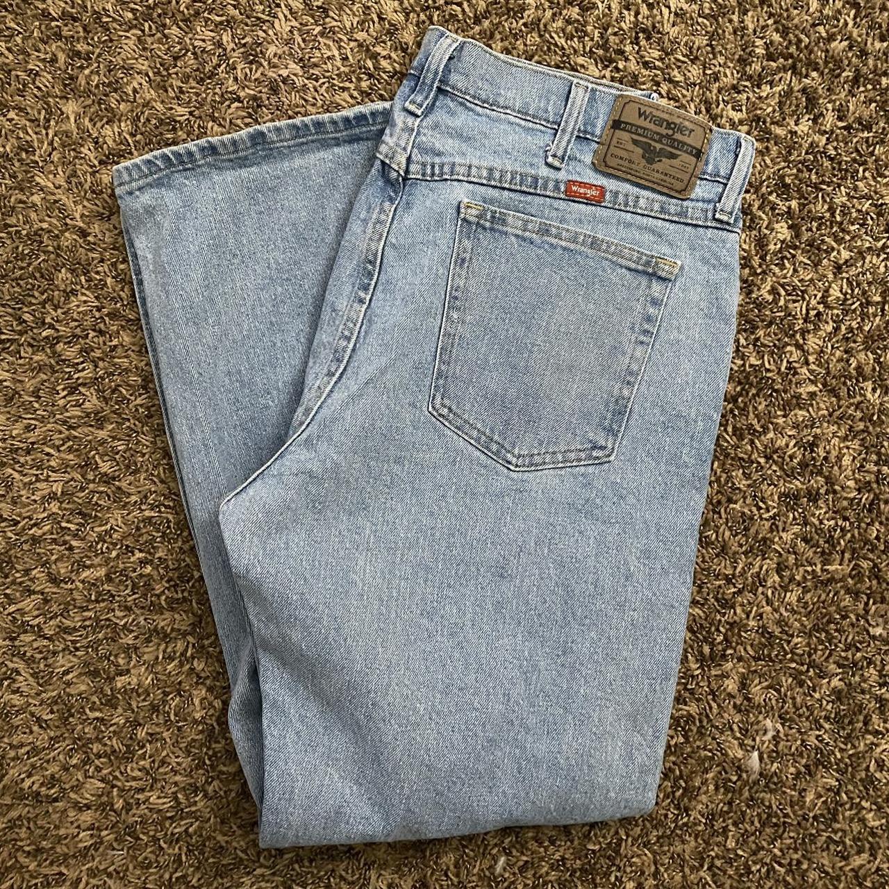 mens wranglers denim jeans size 36x30 - Depop