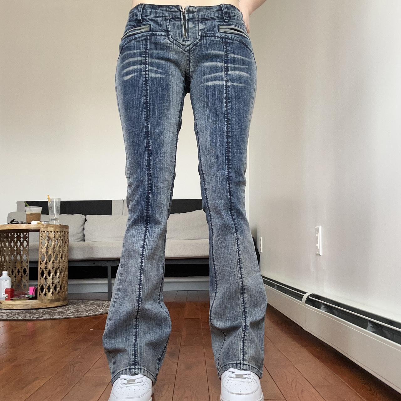 Dollhouse Women's Blue and Navy Jeans | Depop