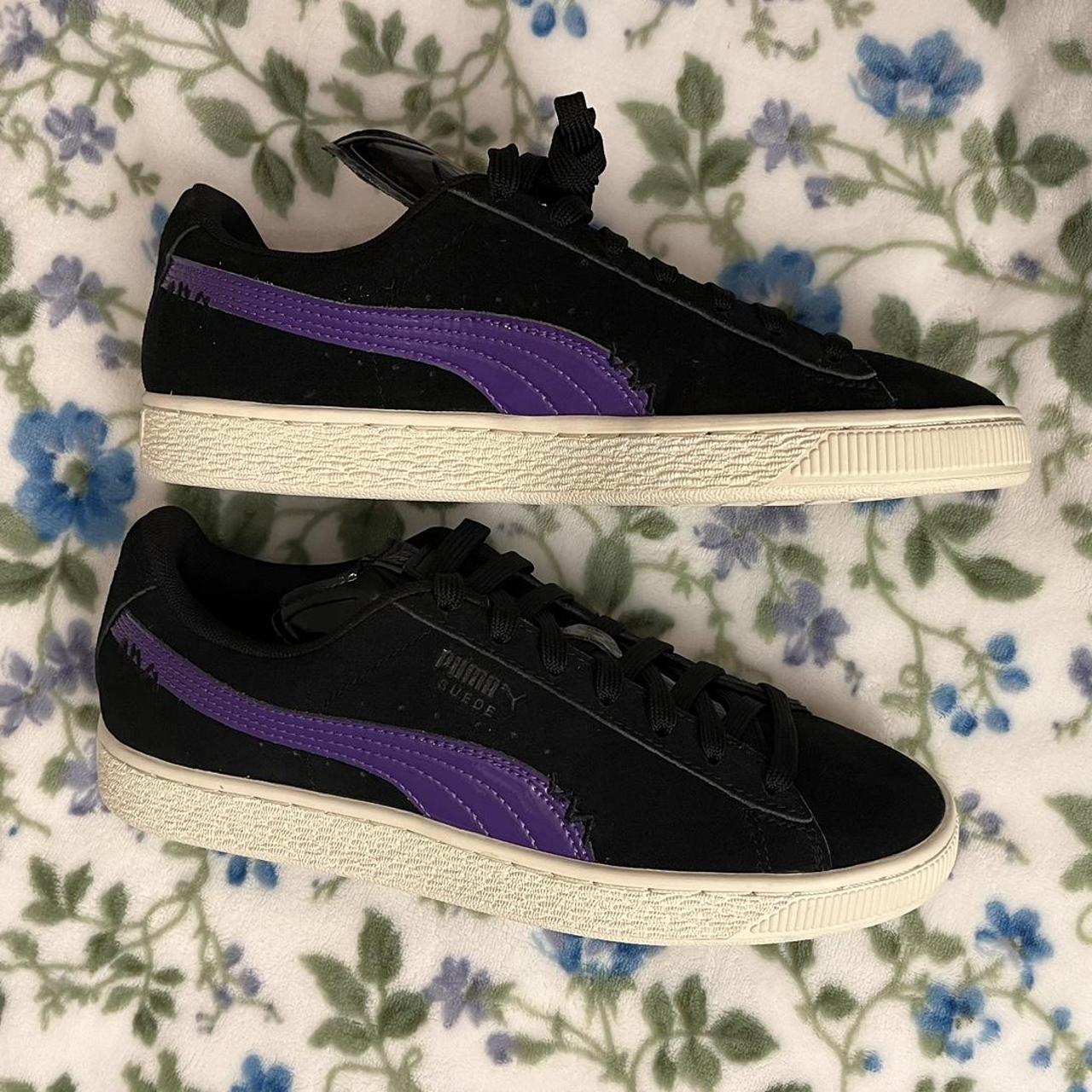 Black and shop purple puma suede