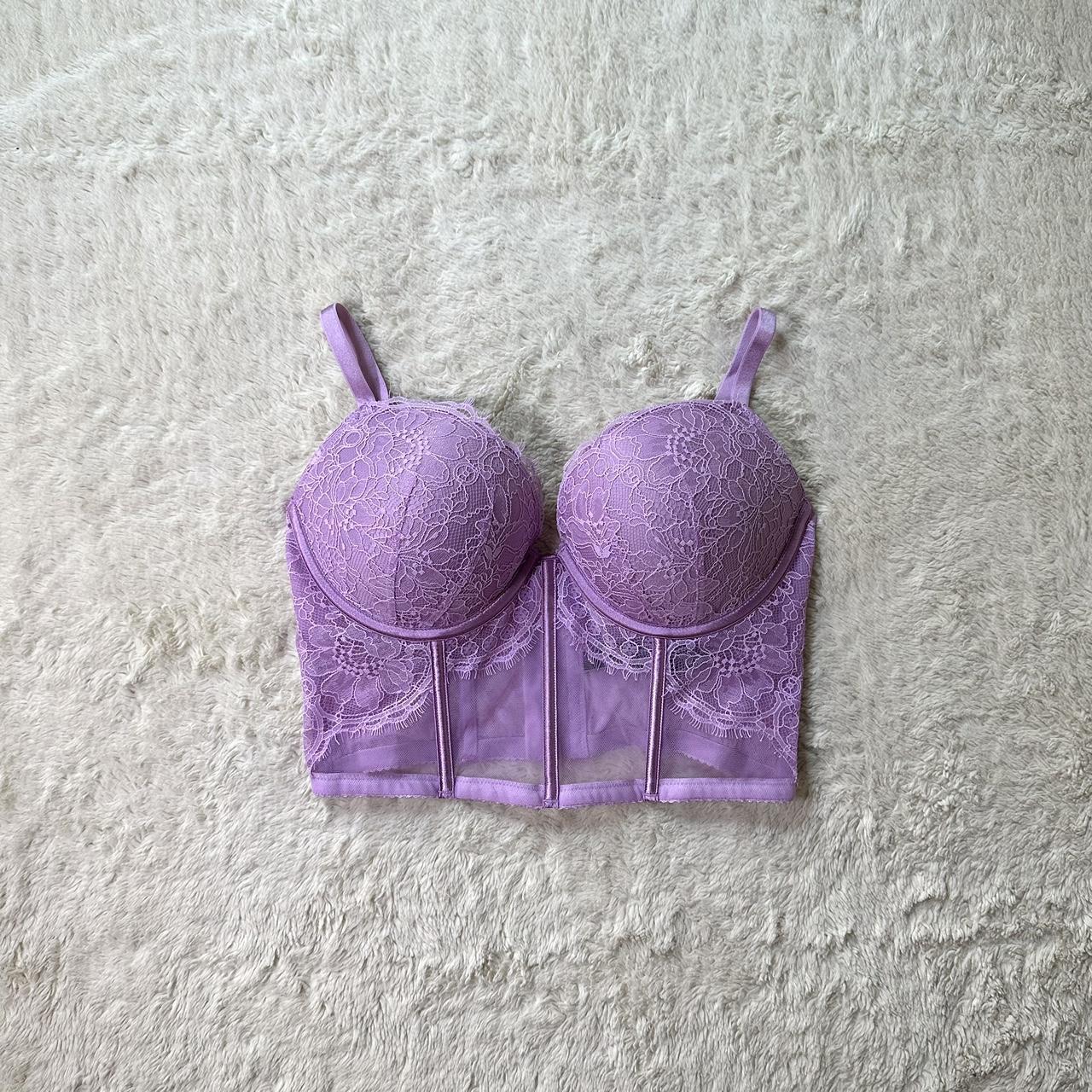 Lace Bustier Bralette Purple