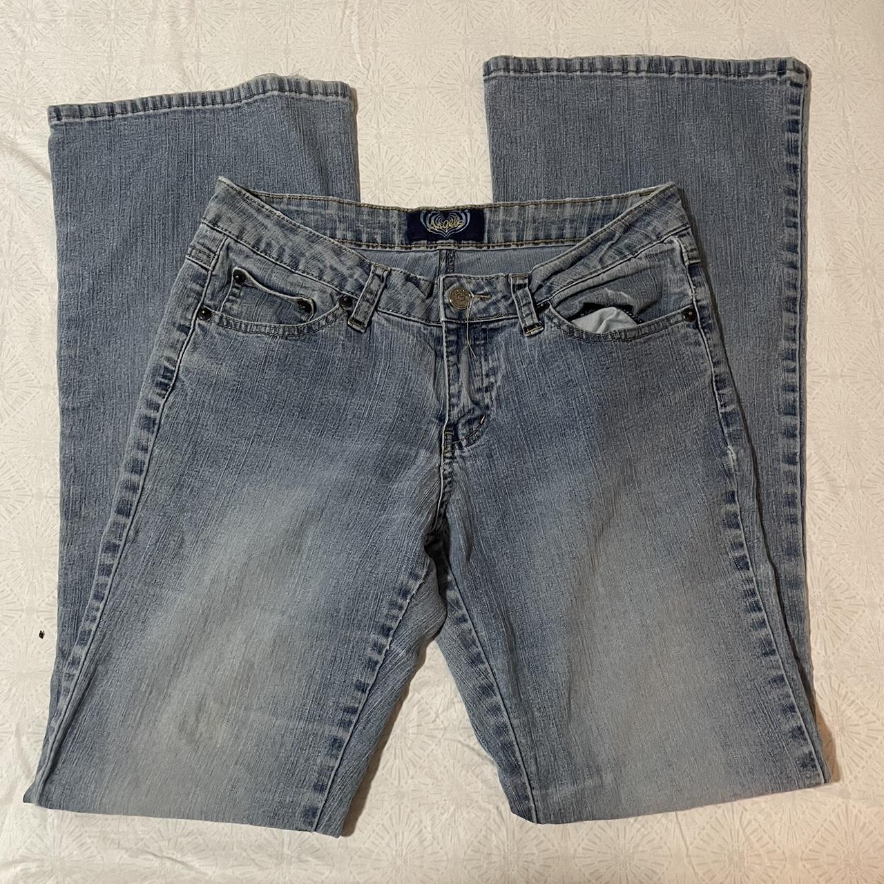 Y2K Low Rise Angels flare jeans Super cute angels... - Depop