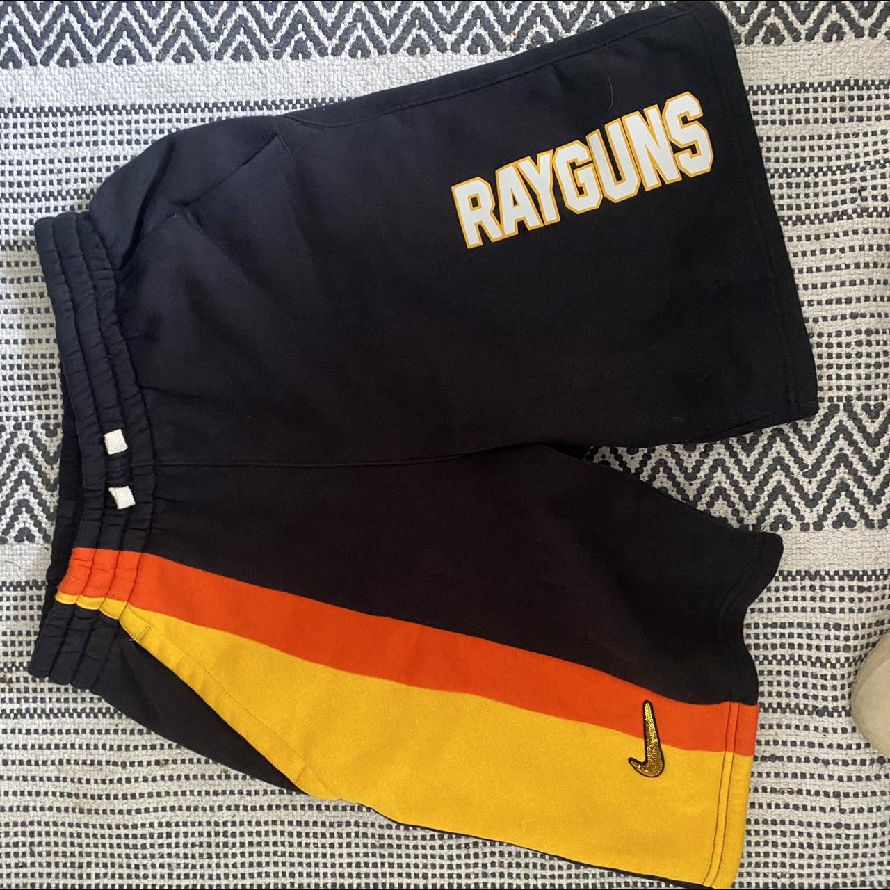 Nike Black and Orange Shorts Depop