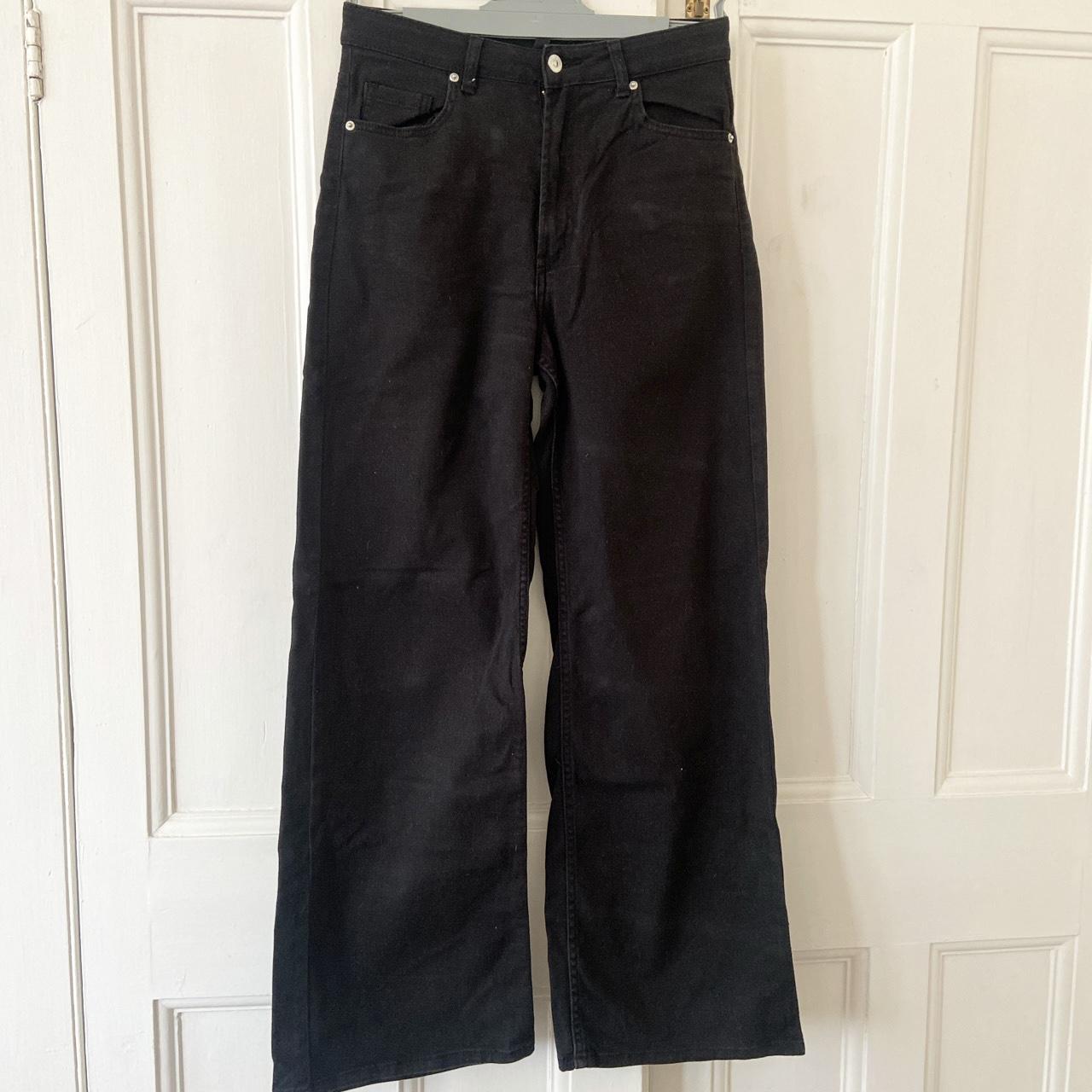 Black wide leg jeans from H&M. The most flattering... - Depop