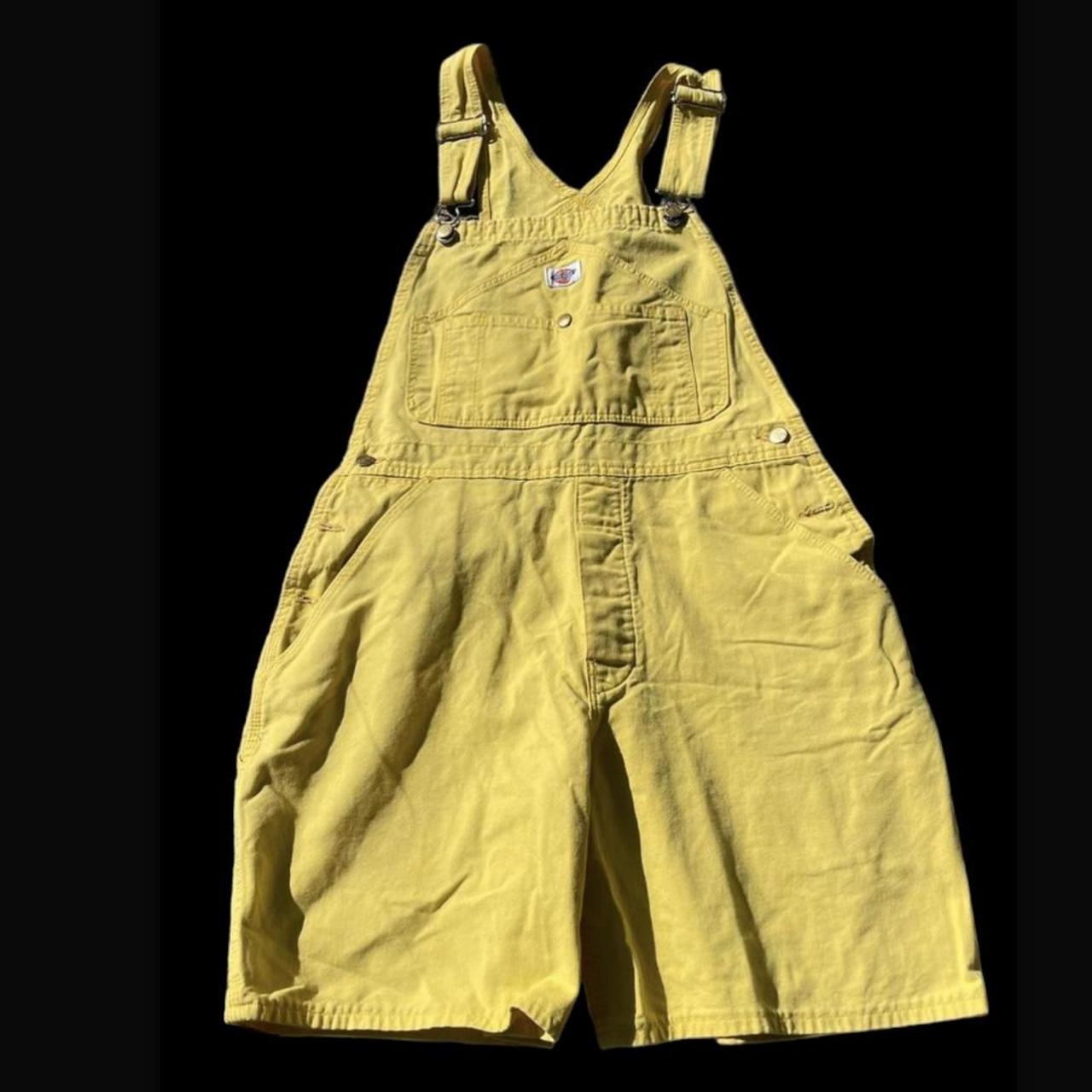 Dickies Women's Yellow Dungareesoveralls Depop