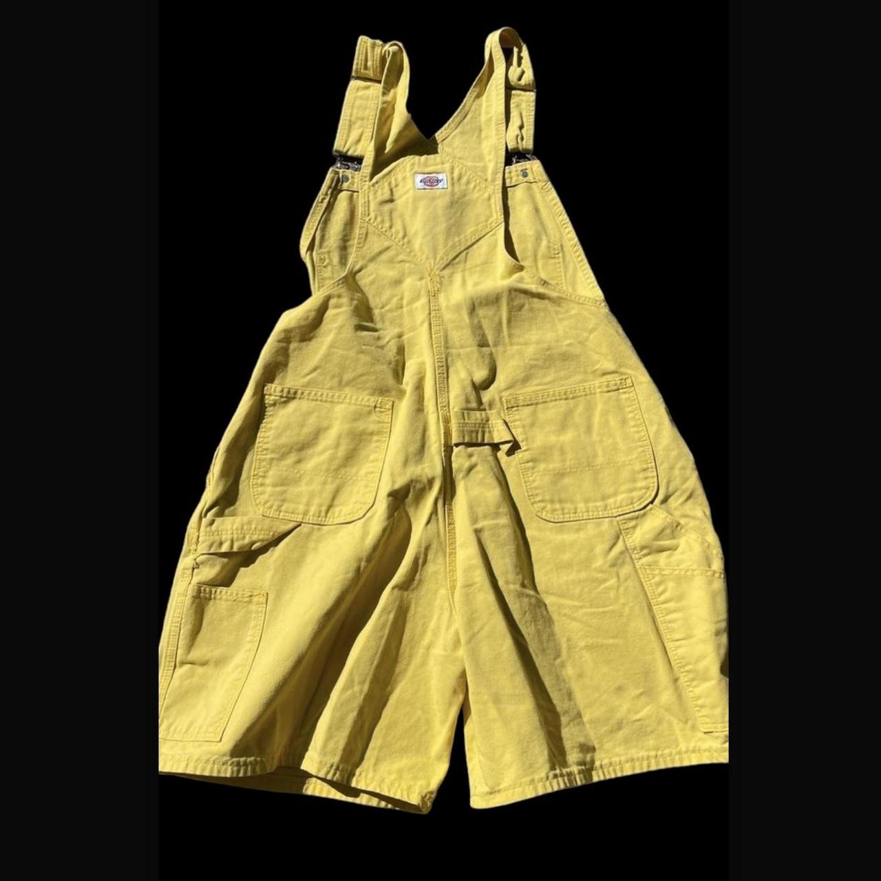 Dickies Women's Yellow Dungareesoveralls Depop