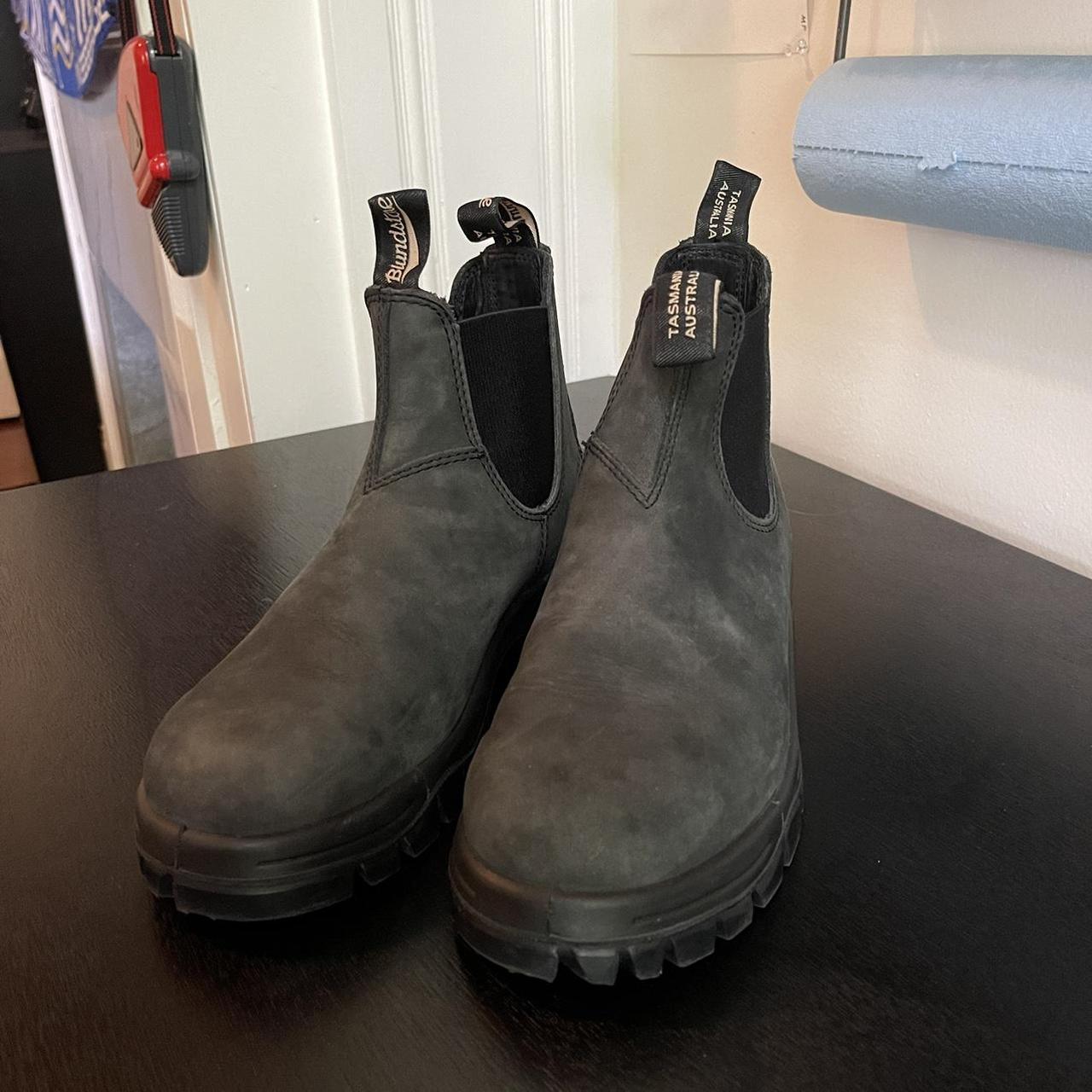 charcoal grey blundstone boots size 39 eu - hardly... - Depop
