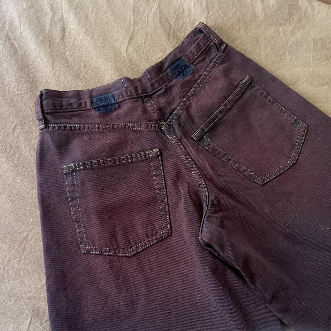 BDG logan buckle baggy boyfriend jeans in grunge red... Depop