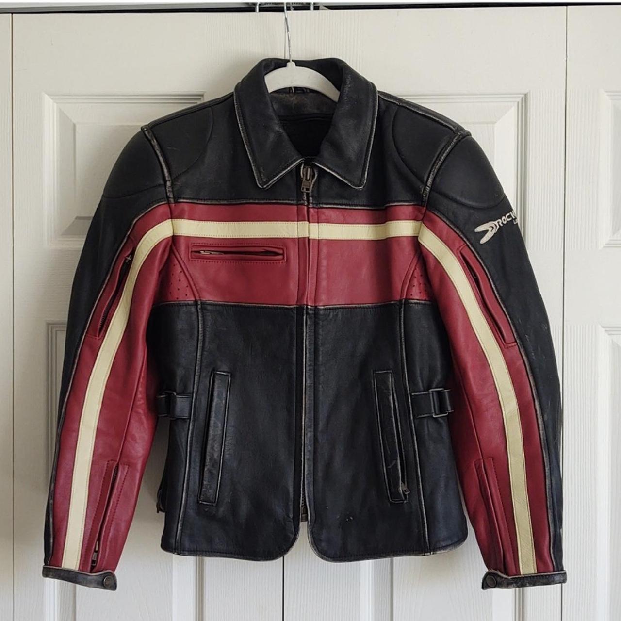 Vintage Joe Rocket leather Motorcycle jacket size... - Depop