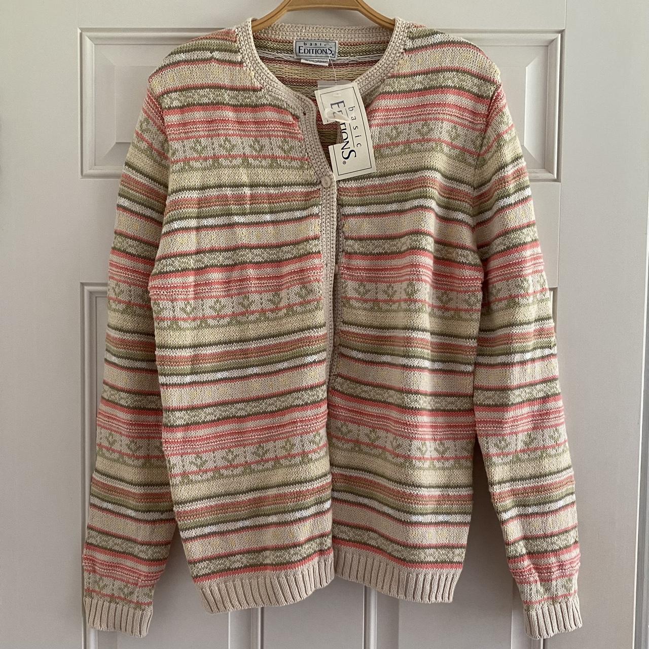 Vintage 90s Ellie Cardigan Sweater Knit Cottage Core... - Depop