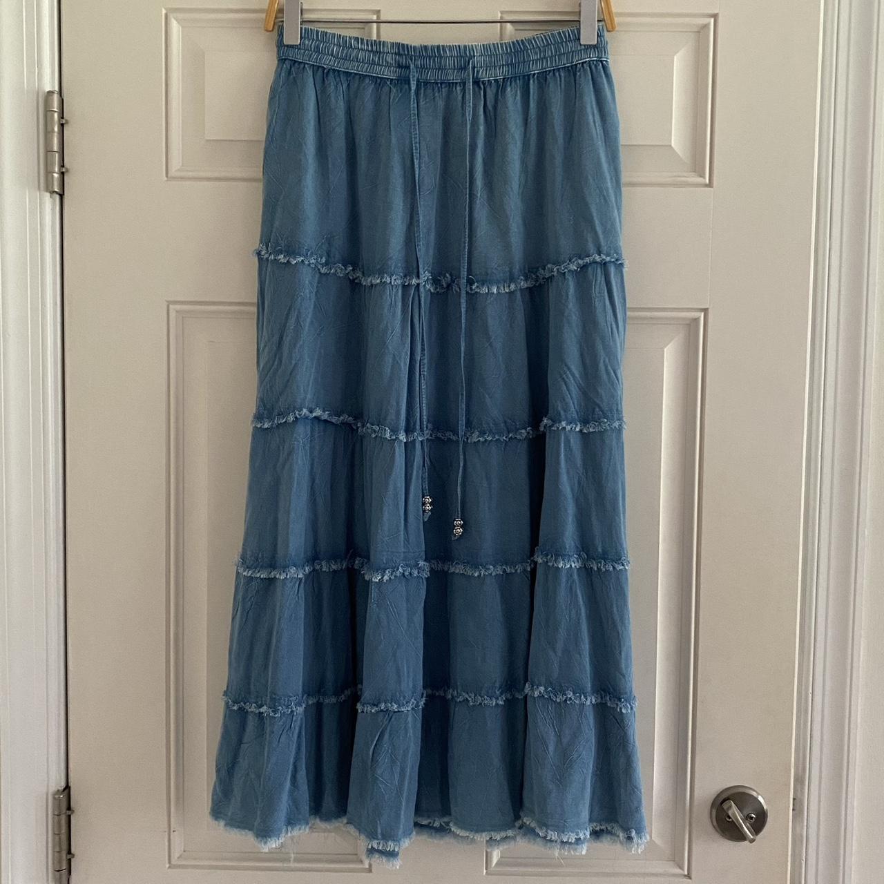 Ameri VINTAGE DENIM TIERED SKIRT-