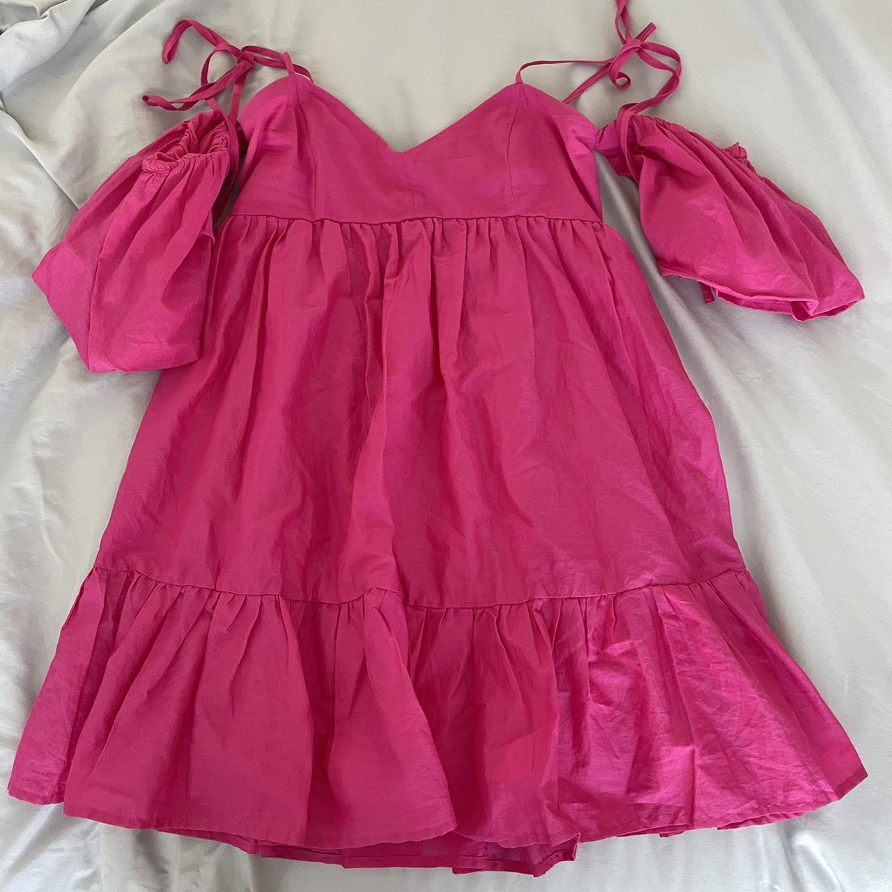 pink puffy dress •no flaws! •perfect condition, so... - Depop