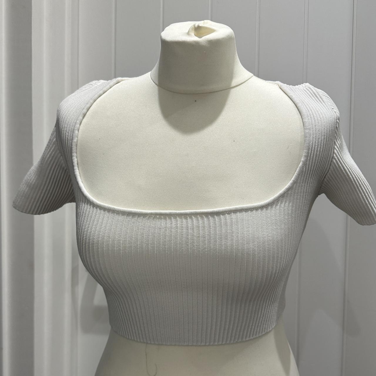 Glassons square neck gorgeous white crop top, super... - Depop