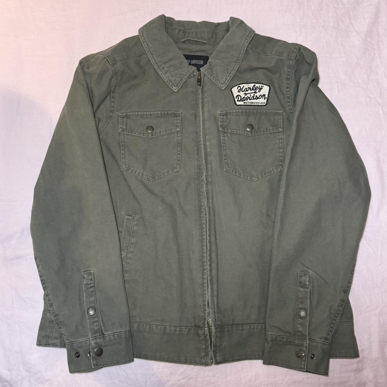 Harley davidson green jacket best sale