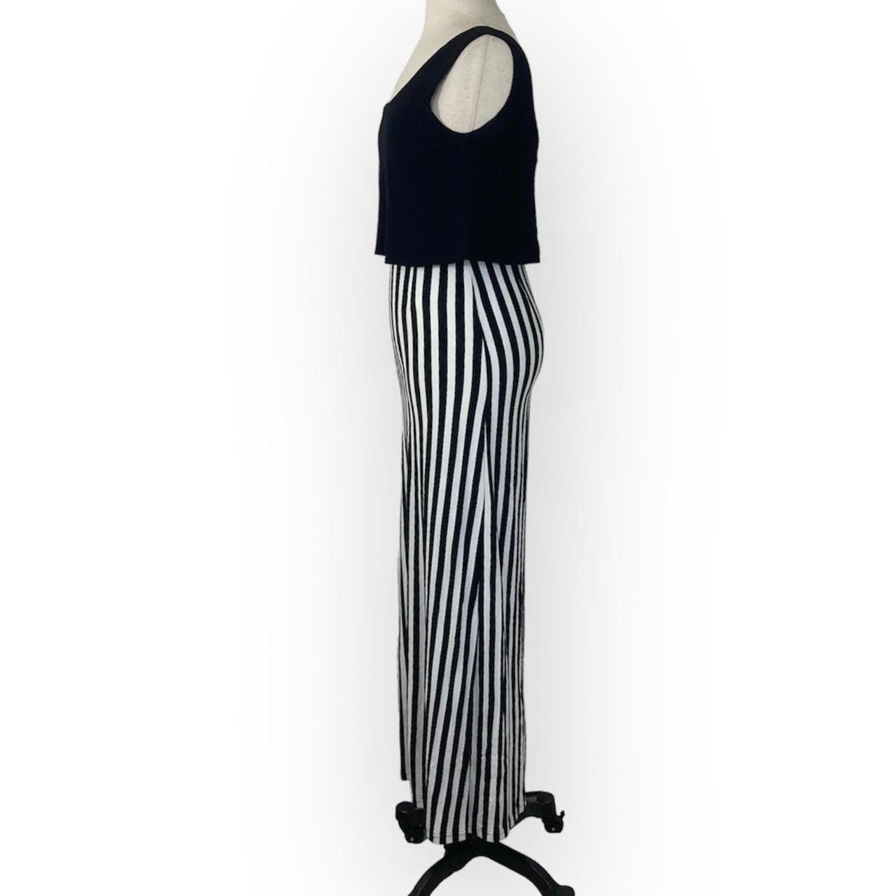 Gianni Bini Black white striped maxi dress. Depop