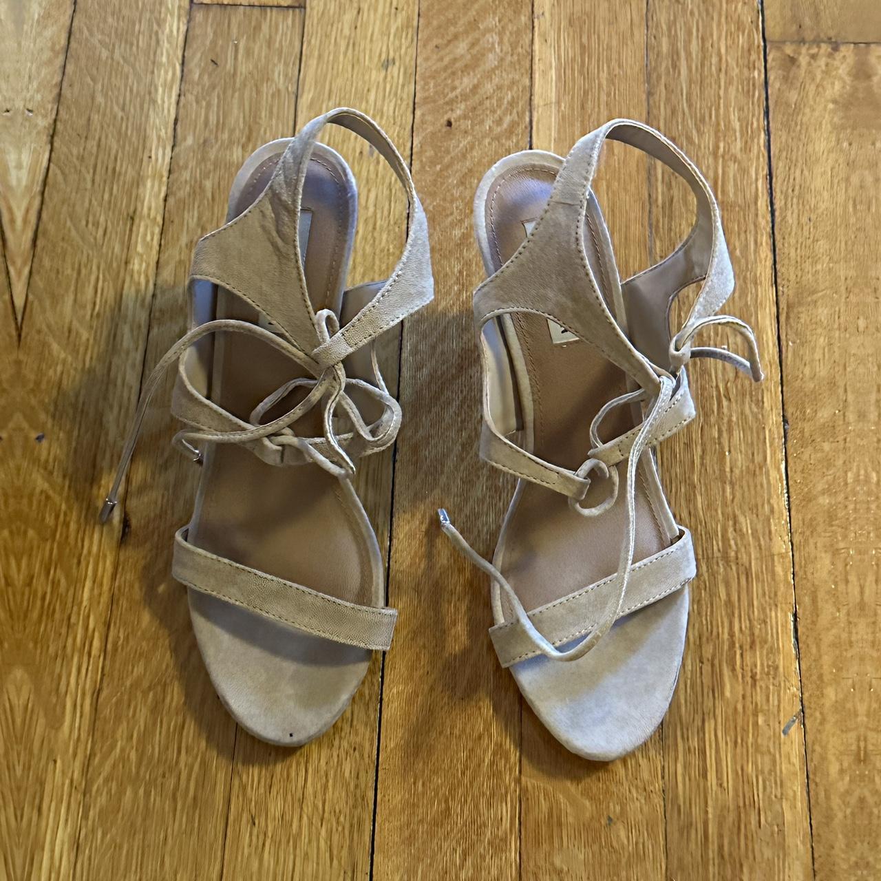 Nude Steve Madden lace up heels! Good condition but... - Depop