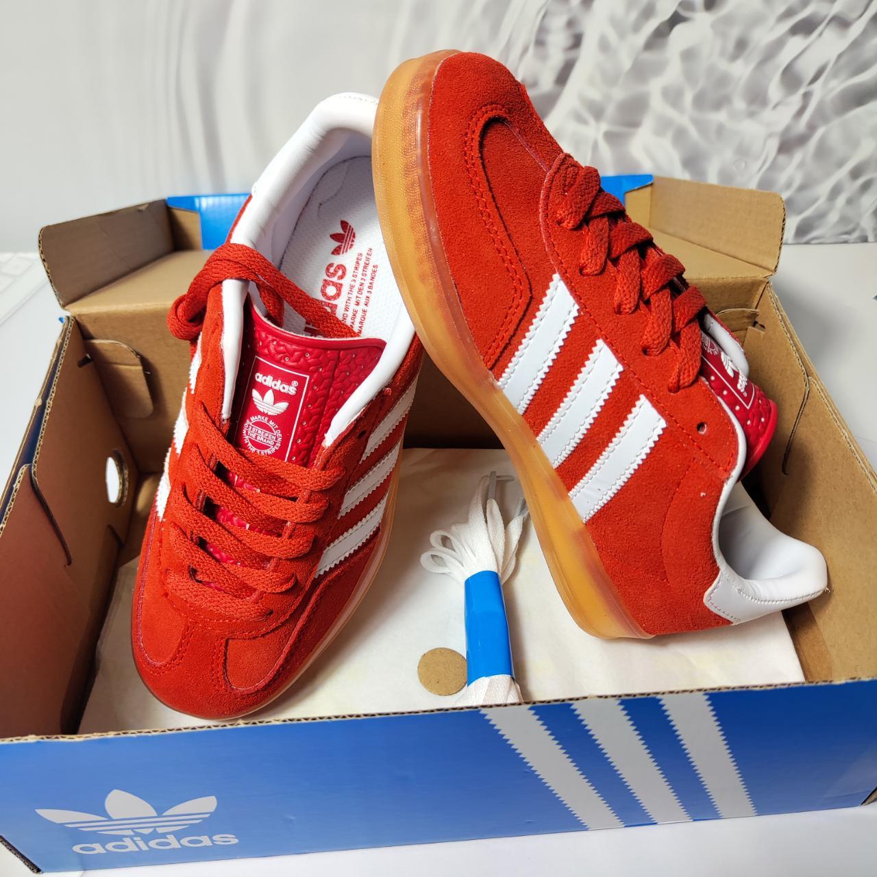 Adidas originals mens gazelle indoor trainers nomad brittle red white