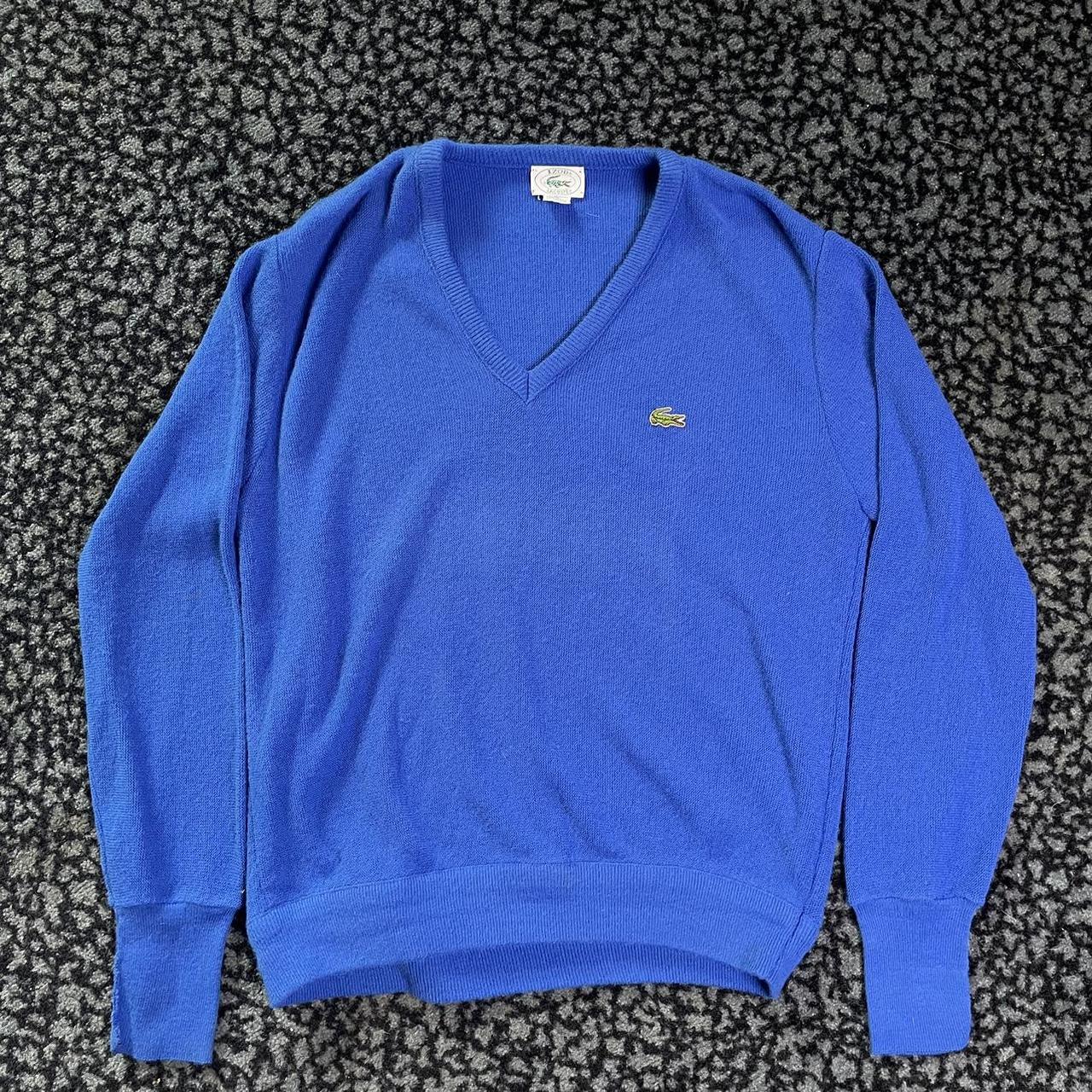 vintage lacoste v neck sweater great condition... - Depop