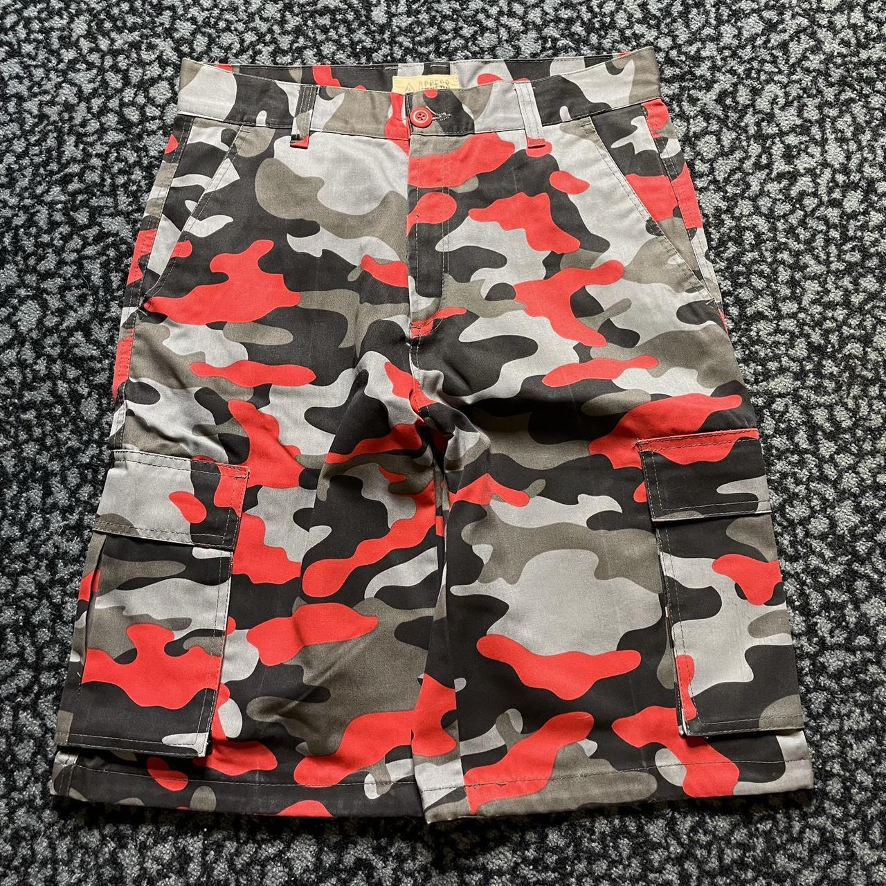 Baggy Camo Cargo Shorts For Men Long Y2K Baggy Loose Relaxed