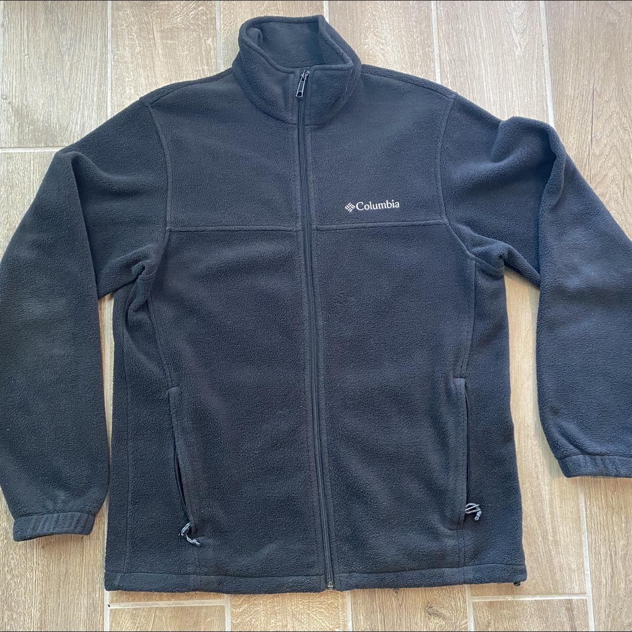 black small columbia zip up jacket, worn but in good - Depop