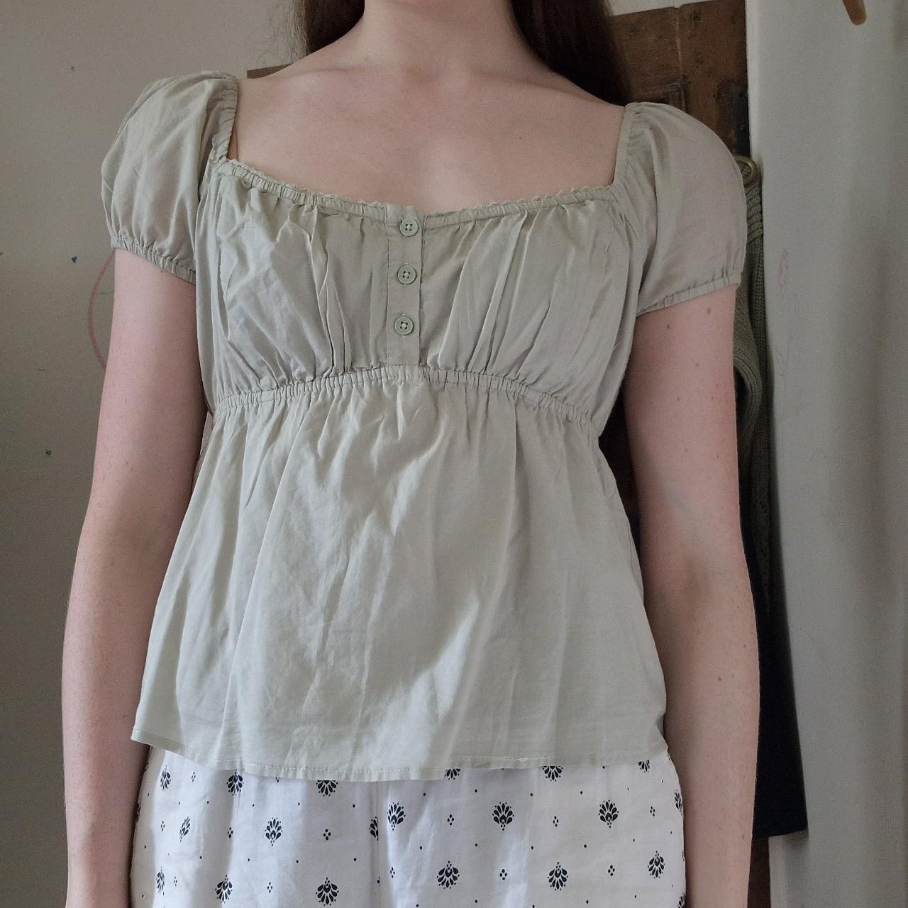 Hollister Green Babydoll Blouse Top 𖦹Very similar... Depop